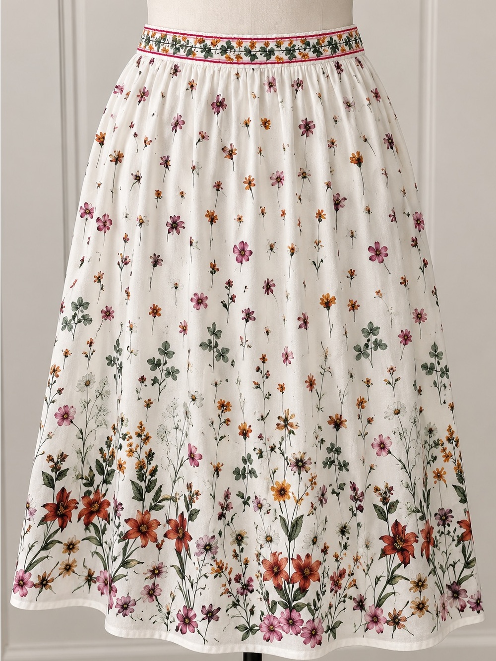 Max Studio 1X Floral Linen Blend Maxi Skirt with Pockets